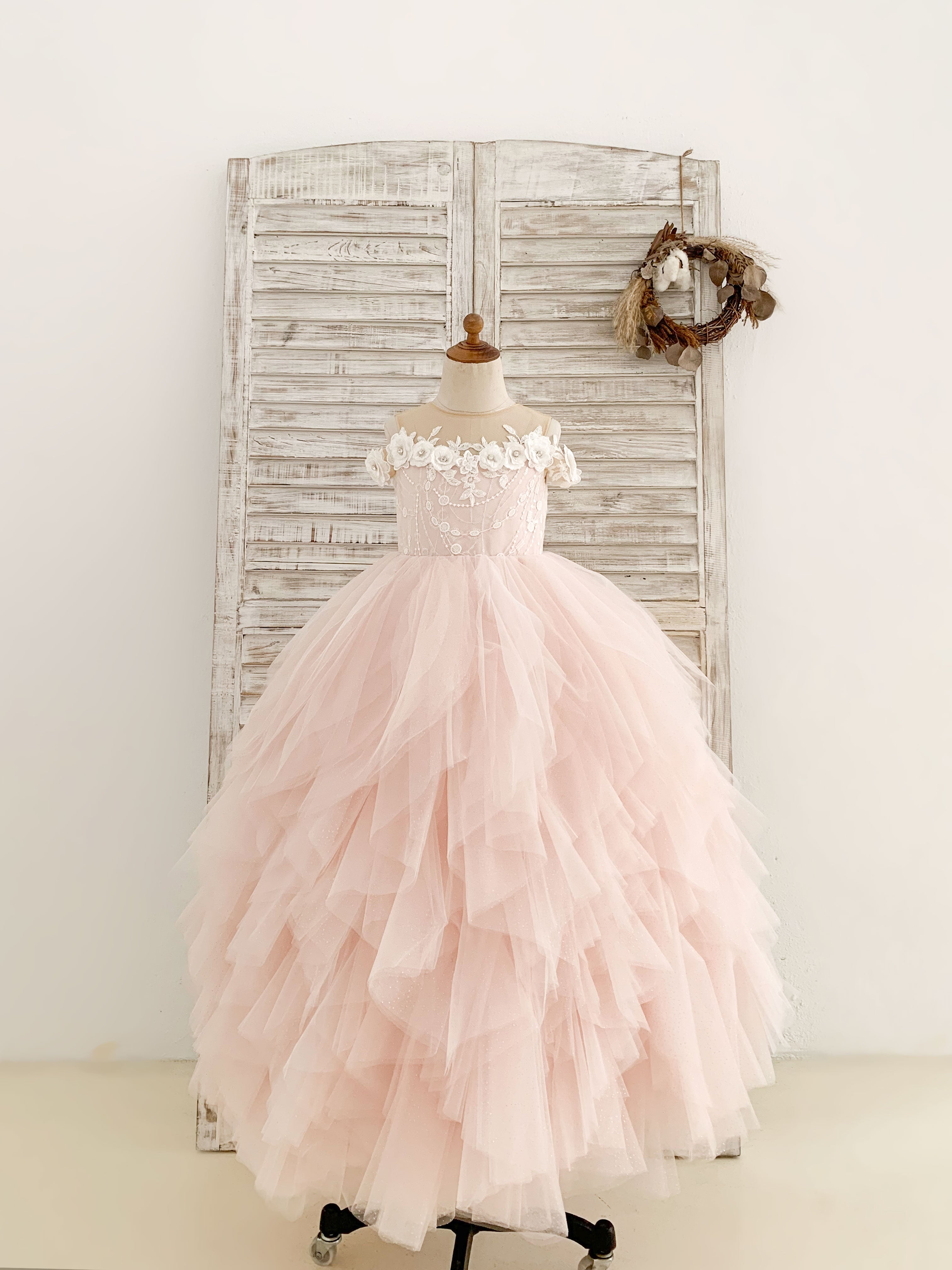 Pale pink clearance flower girl dress