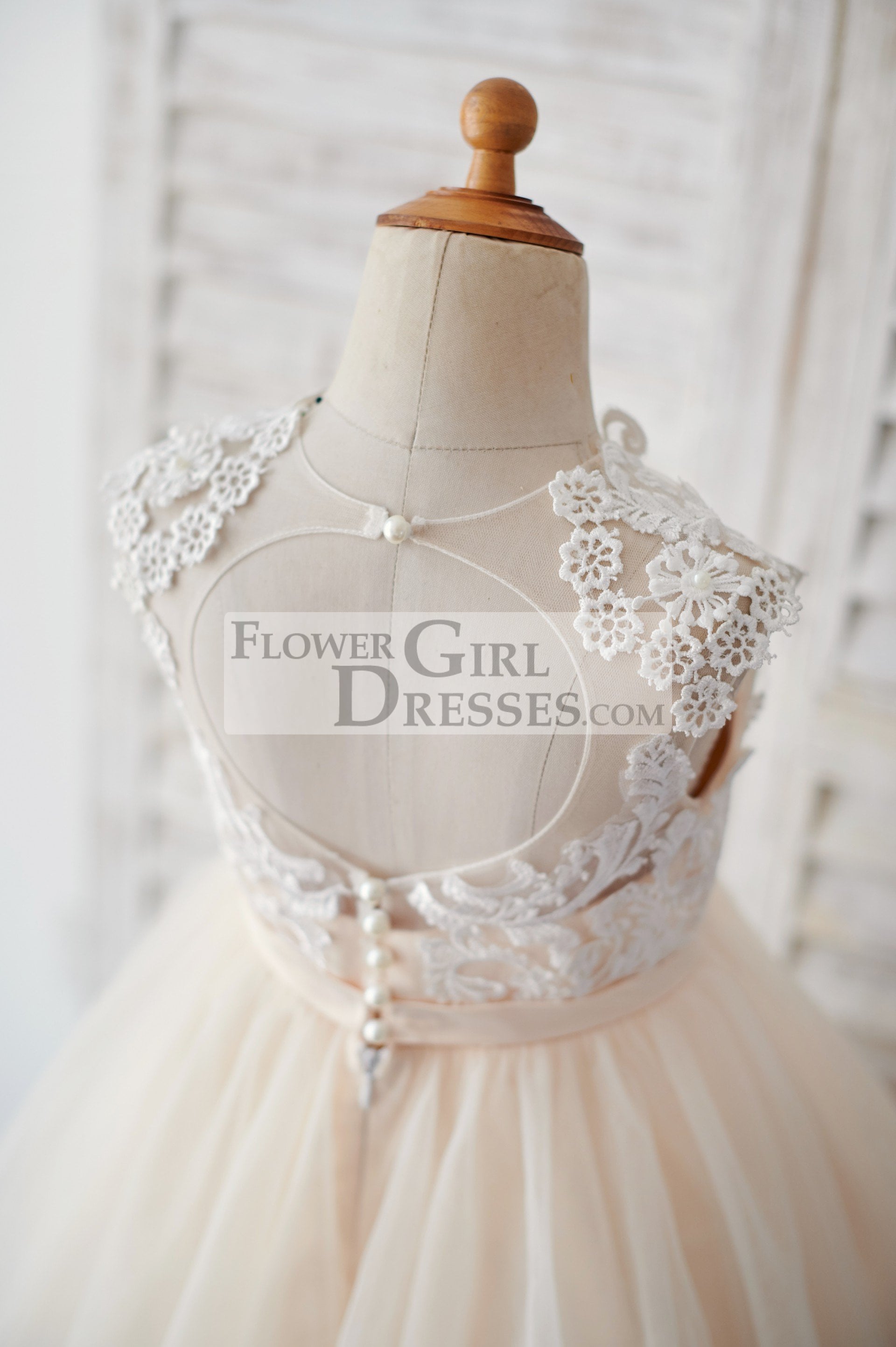 Champagne colored sales flower girl dresses