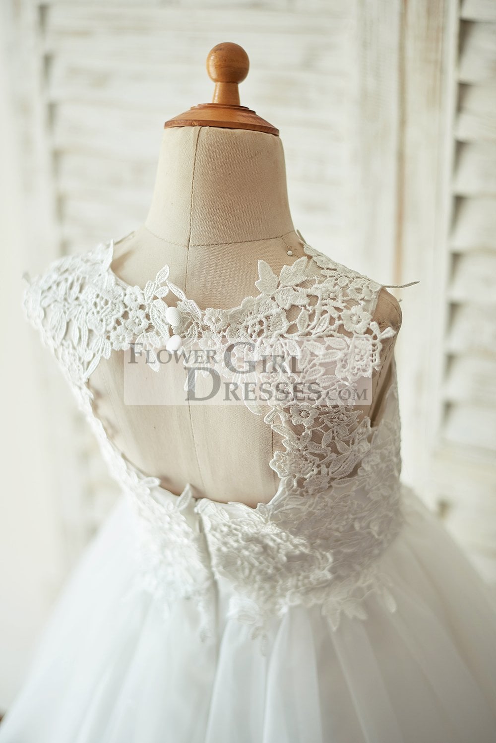 Ivory lace and clearance tulle flower girl dress