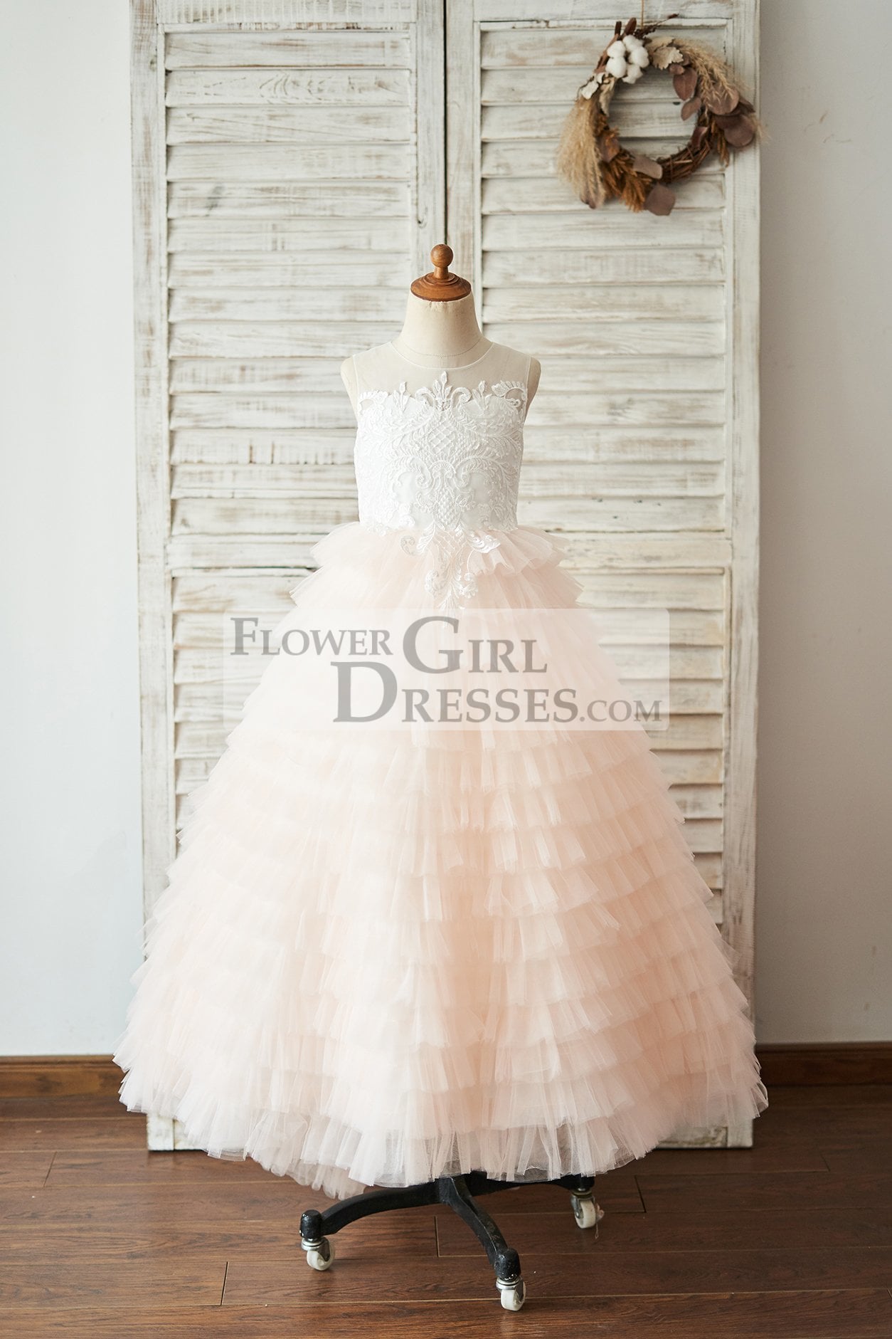 Flower girl clearance dress peach color