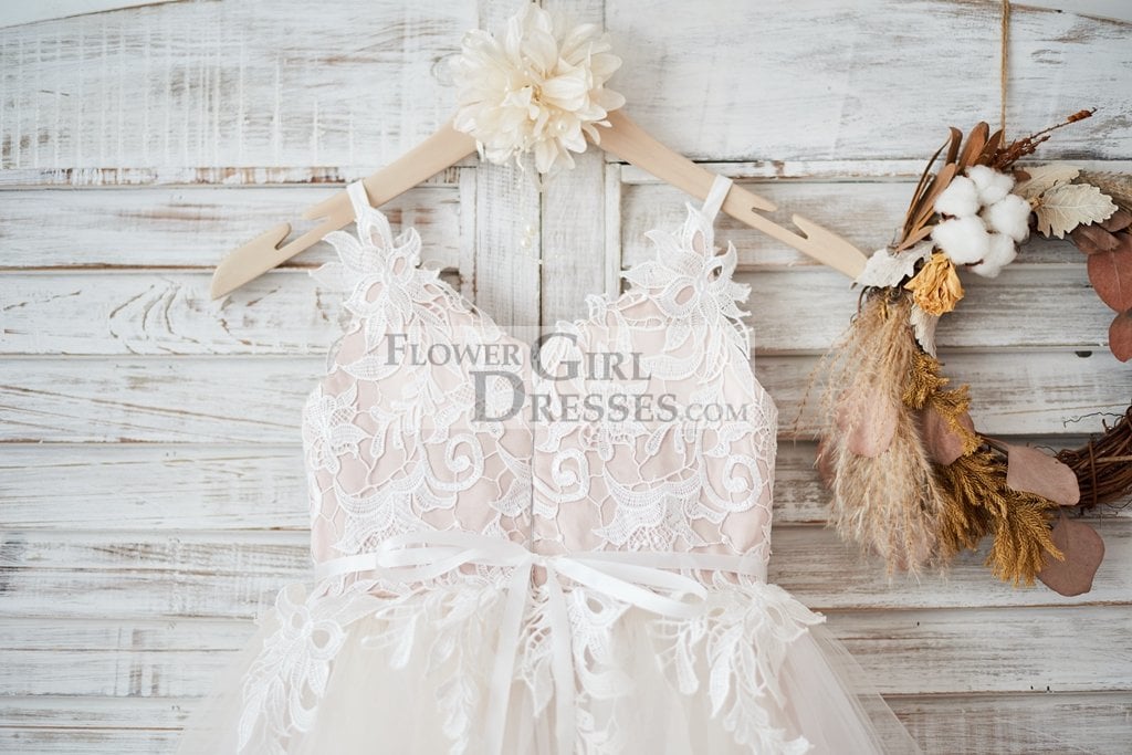 White flower girl 2024 dress with gold sash