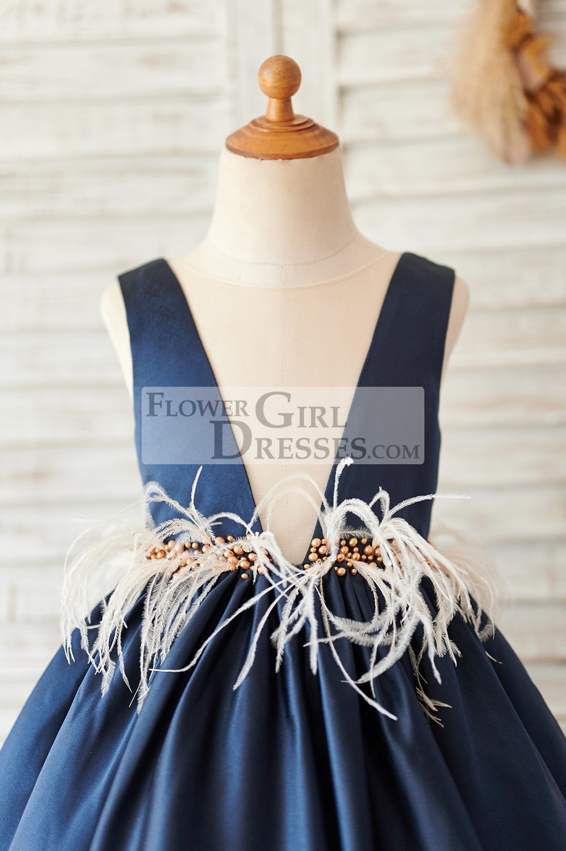 Blue and gold flower girl sales dresses