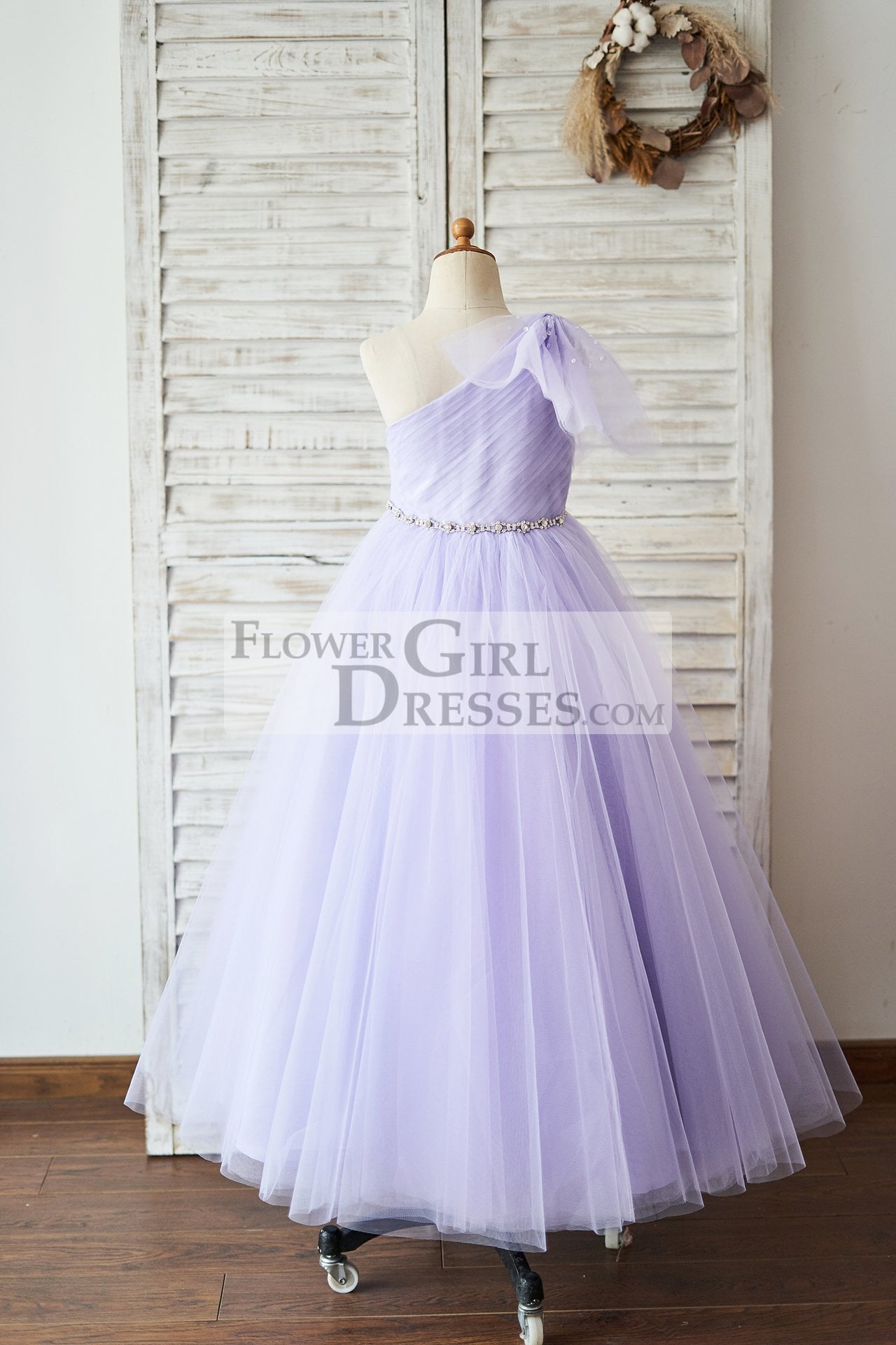 Lavender Tea Length Wedding Dress